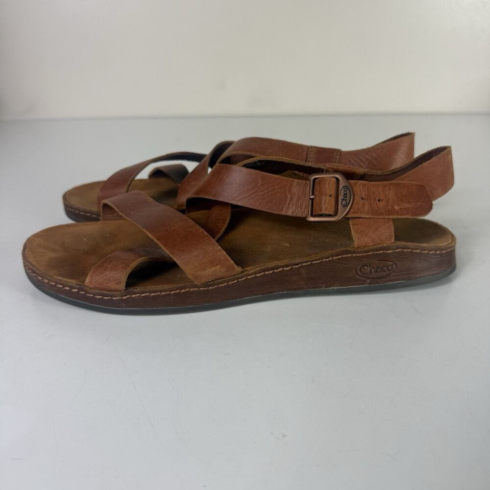 Chaco Wayfarer Leather Sandal Size 11 Brown Rust Distressed Classic Flat Women